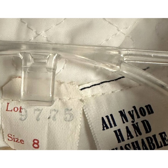 Vintage Girls 8 Long Quilted Satin Nylon Lace Robe White Made in USA NEW‎ - Picture 9 of 13